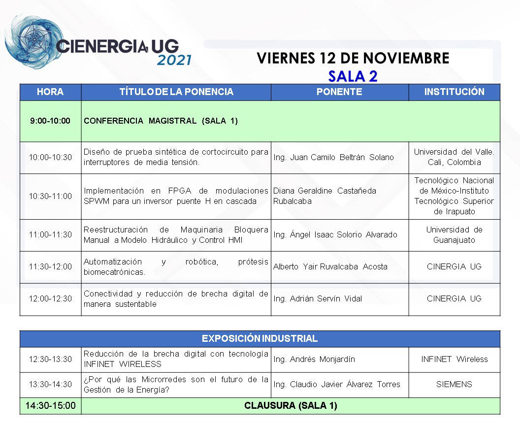 Programa del viernes